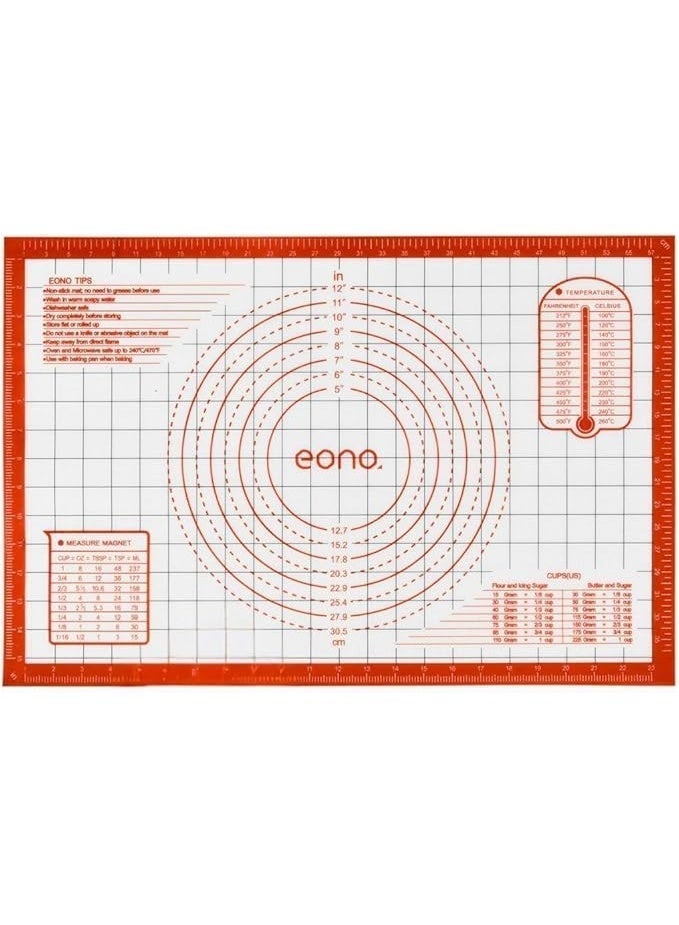 Extra Large Thick Silicone Baking Mat 50 x 40 cm, Non-Stick Sheet with Measurements for Rolling Pastry, Fondant, Pizza, Reusable and Oven Safe, Non-Slip Dough Mat, Professional Baking Tool - Image 1